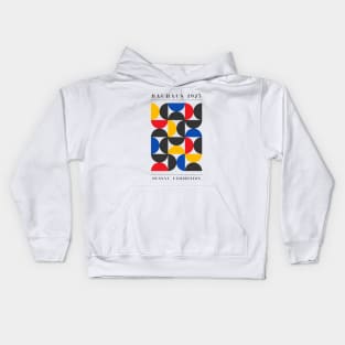 Bauhaus Exhibition 1925 Geometric Circles, Block Colour Kids Hoodie